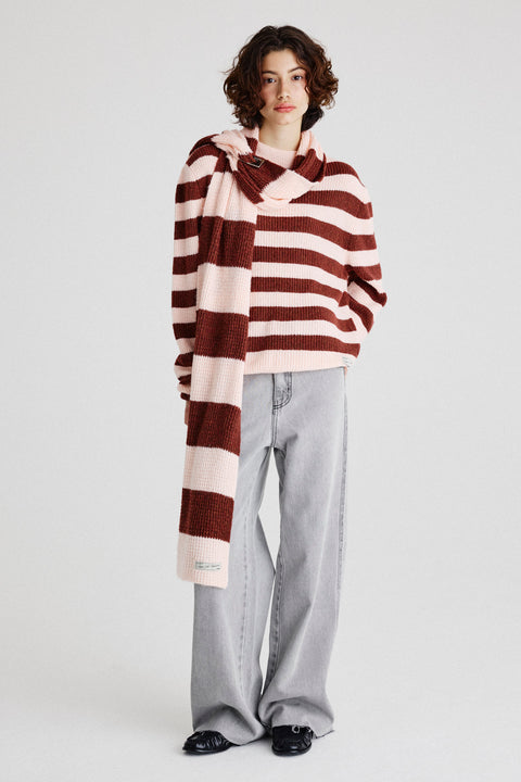 Cachecol Listras Tricot Fem