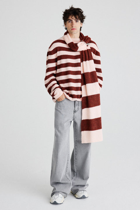 Cachecol Listras Tricot Masc