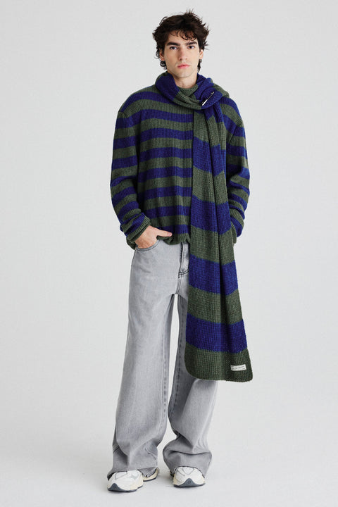 Cachecol Listras Tricot Masc