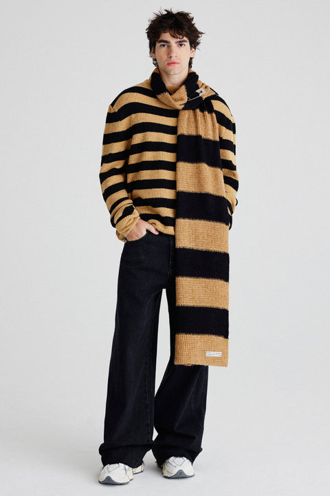 Cachecol Listras Tricot Masc