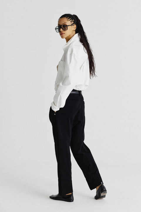 Calça Pregas Sarja