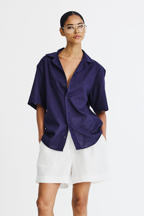 Camisa Gola Havaiana Manga Curta Fem