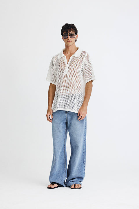 Polo Tricot Telado off-white