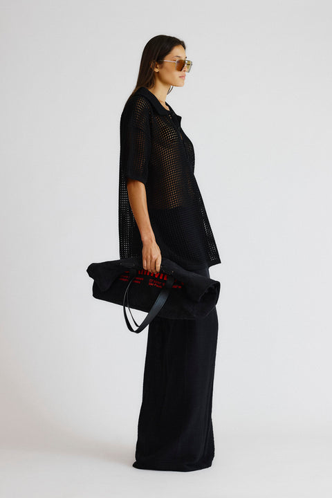 Polo Tricot Telado preto-fem