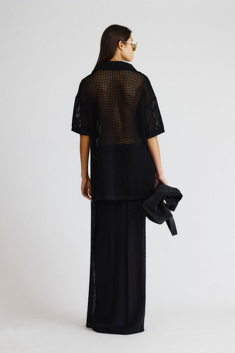 Polo Tricot Telado preto-fem3