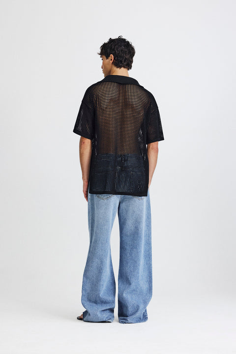 Polo Tricot Telado preto