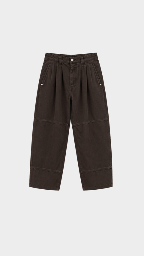 Calça Pregas Sarja