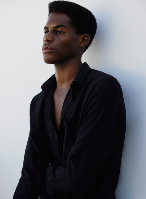Camisa Oversized de Algodão Manga Longa Masc