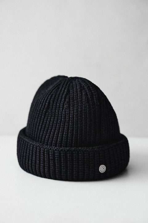 Gorro tricot tricô preto unissex gammba touca detalhe 
